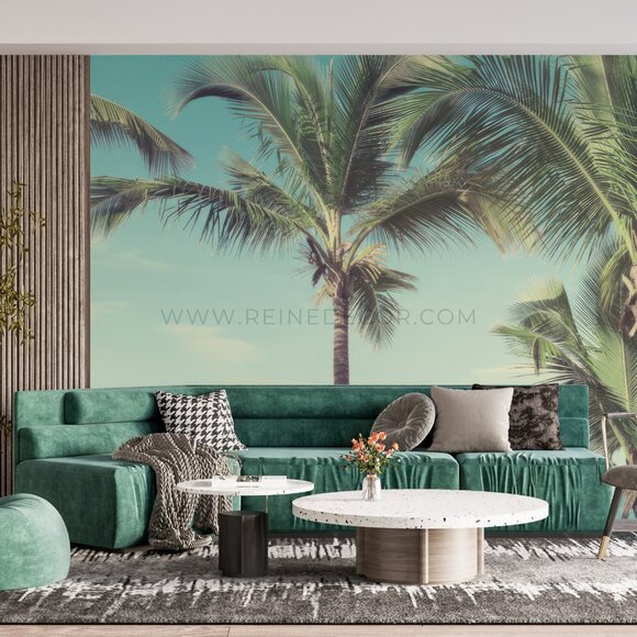 Palm Trees on Tropical Beach Wallpaper | Relaxing Coastal Wallpaper - Picture 4 of 9
